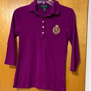 Ralph Lauren Women's Purple Button Down Shirt